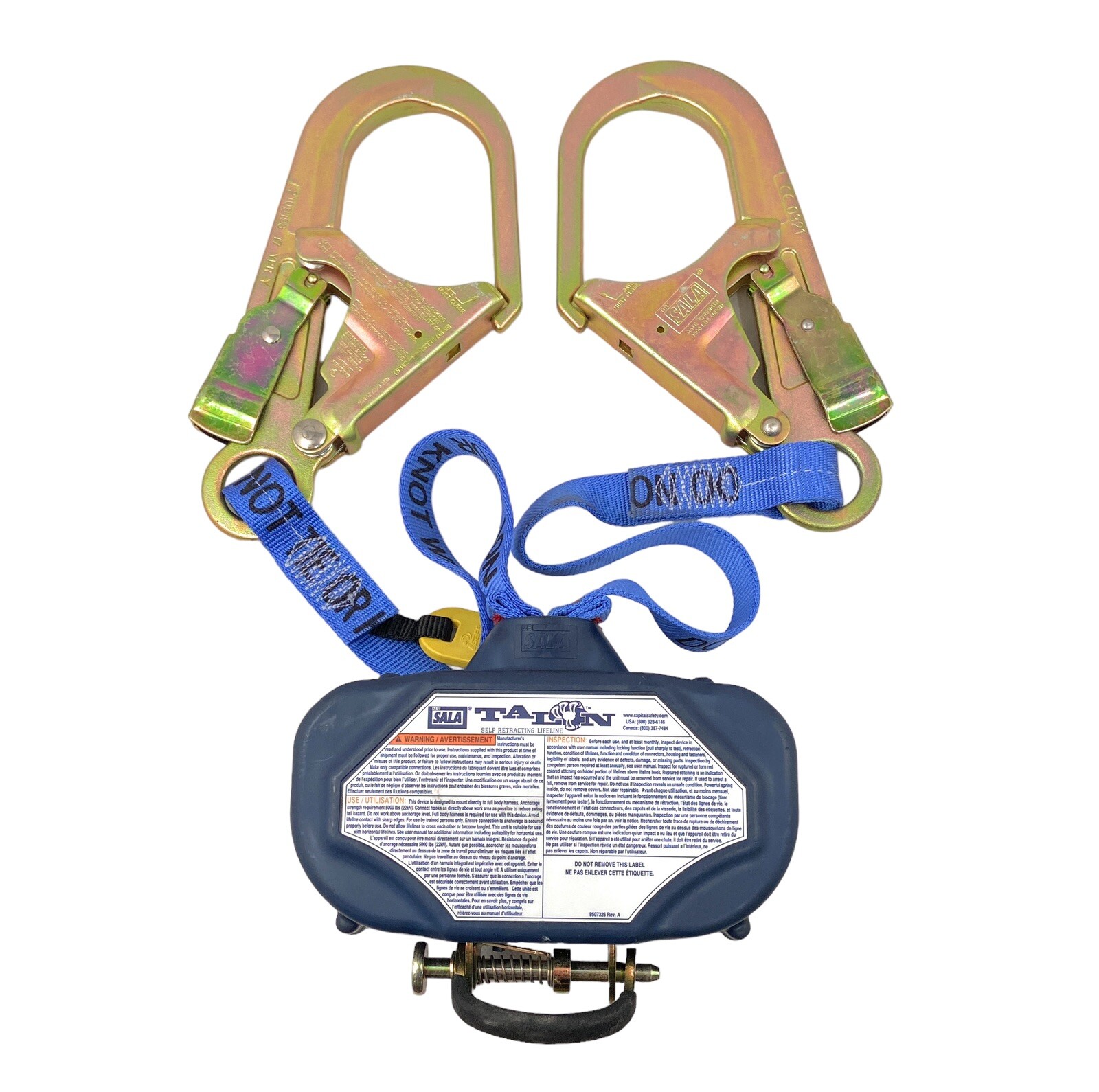 DBI-Sala 3M Talon 6′ Twin-Leg Quick Connect Self Retracting Lifeline, Nylon Web
