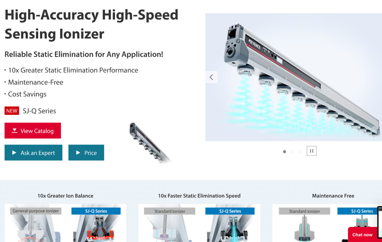 Keyence SJ-E036H Electrostatic Eliminator Ion Bar High-Speed Sensing Ionizer
