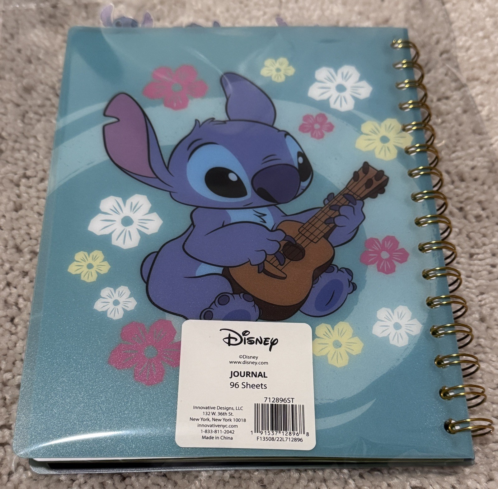 Lilo + Stitch Journal Soft Plastic Cover with Tabs Gift Idea Aloha 96 Ruled Page