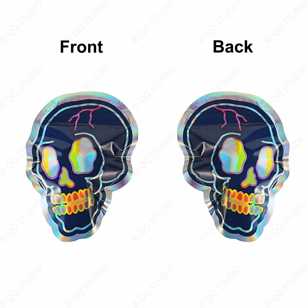 Holographic Glossy 3.5g Mylar Bags Zip Seal Bags Resealable Candy Baggies