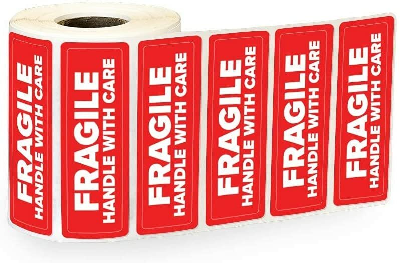 3×1 Fragile Handle with Care Stickers Labels Easy to Peel and Apply