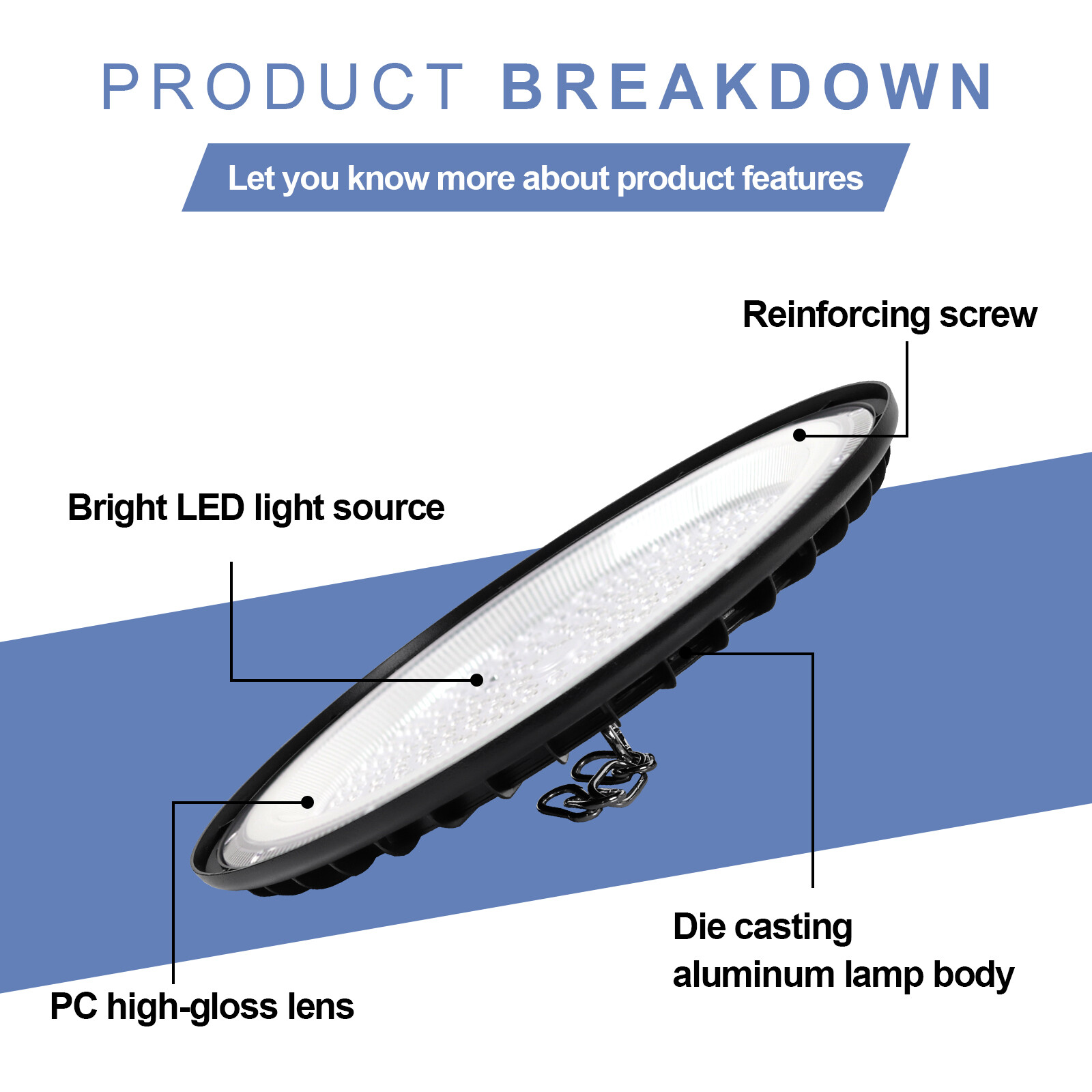 10 Pack 300W UFO LED High Bay Light Shop Industrial Commercial Factory Warehouse