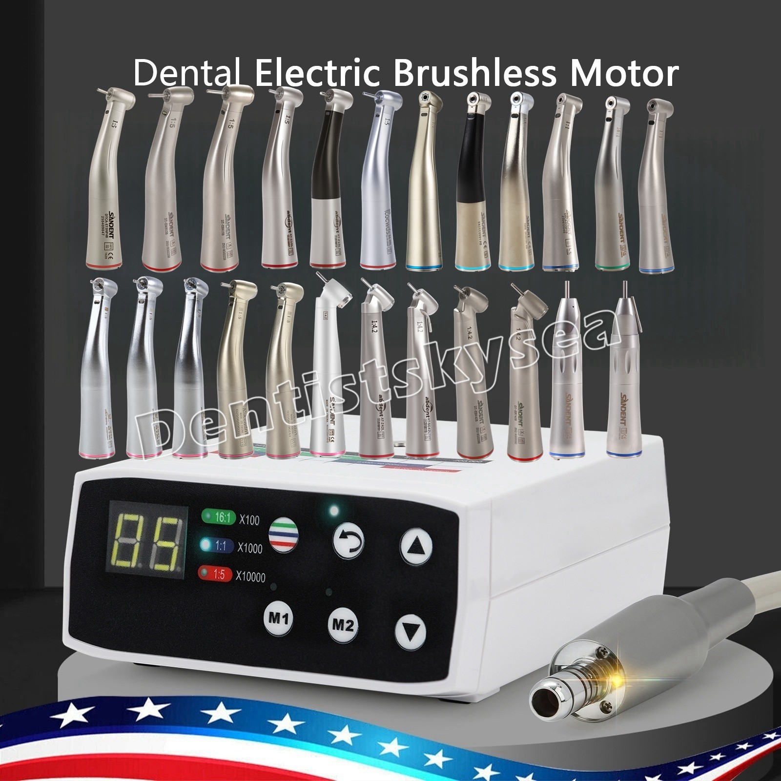 Dental Brushless LED Electric Micro Motor/1:5 Increasing LED Handpiece