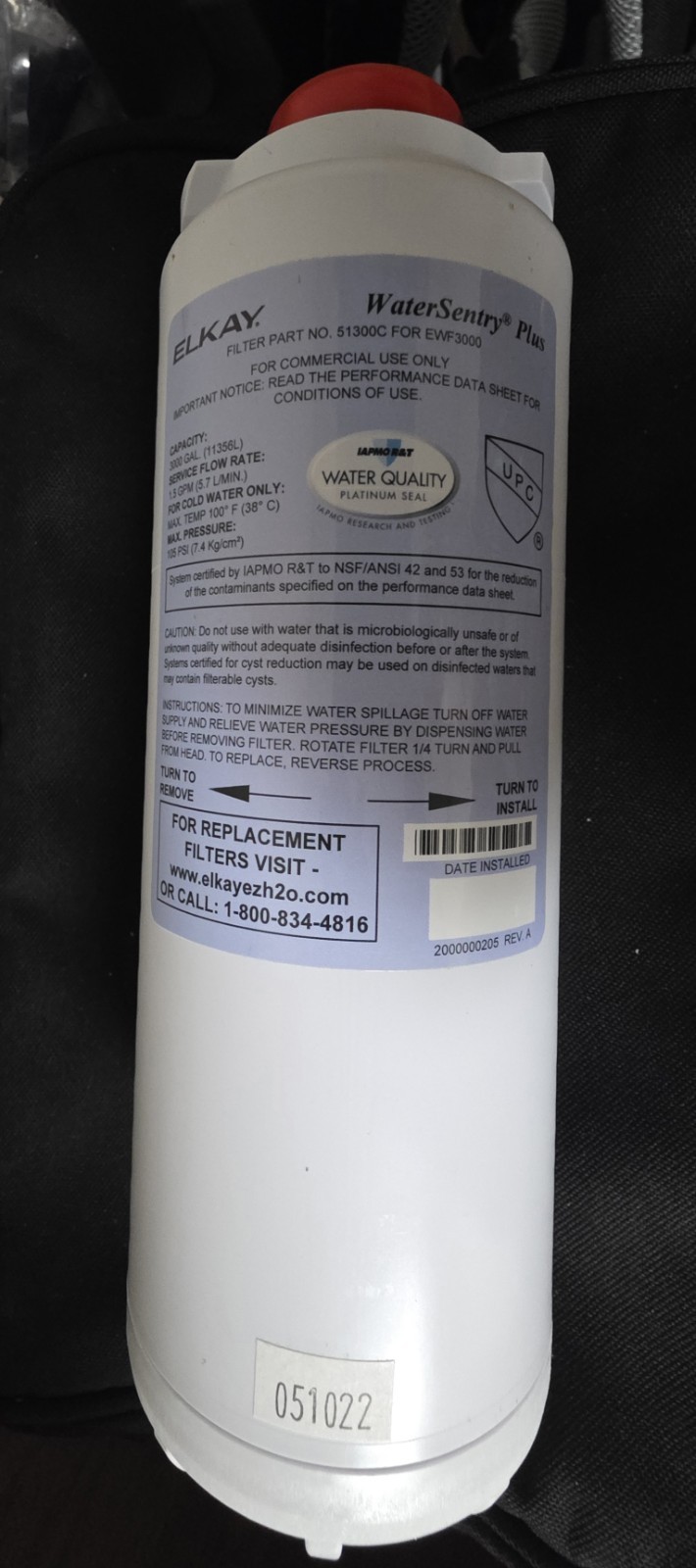 Elkay WaterSentry 51300C Replacement Filter For EWF3000
