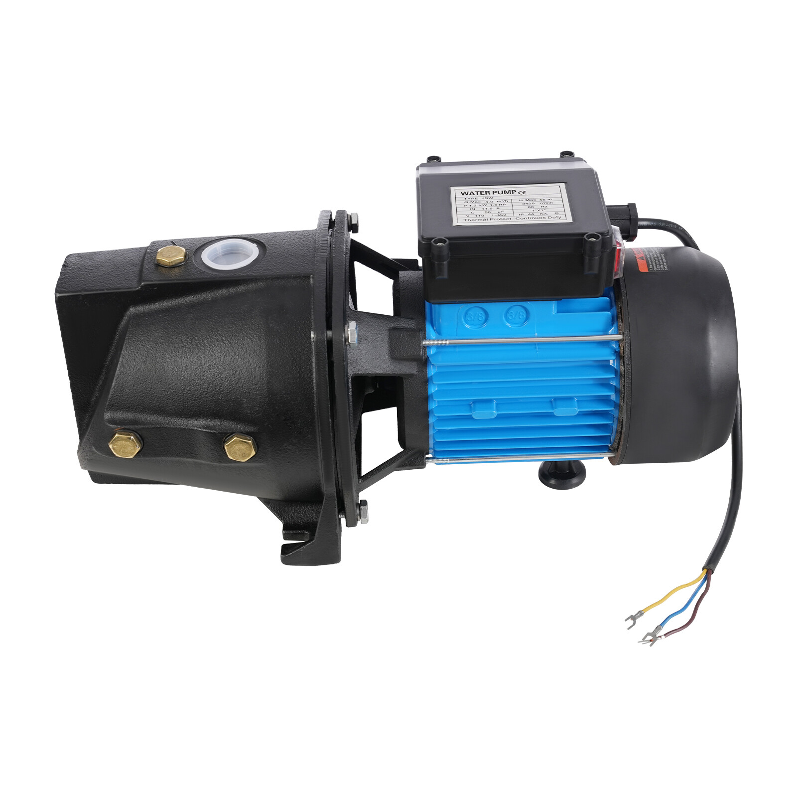 1.6HP Shallow Well Jet Pump, Cast Iron Irrigation Pump for Home Farm Garden Lawn