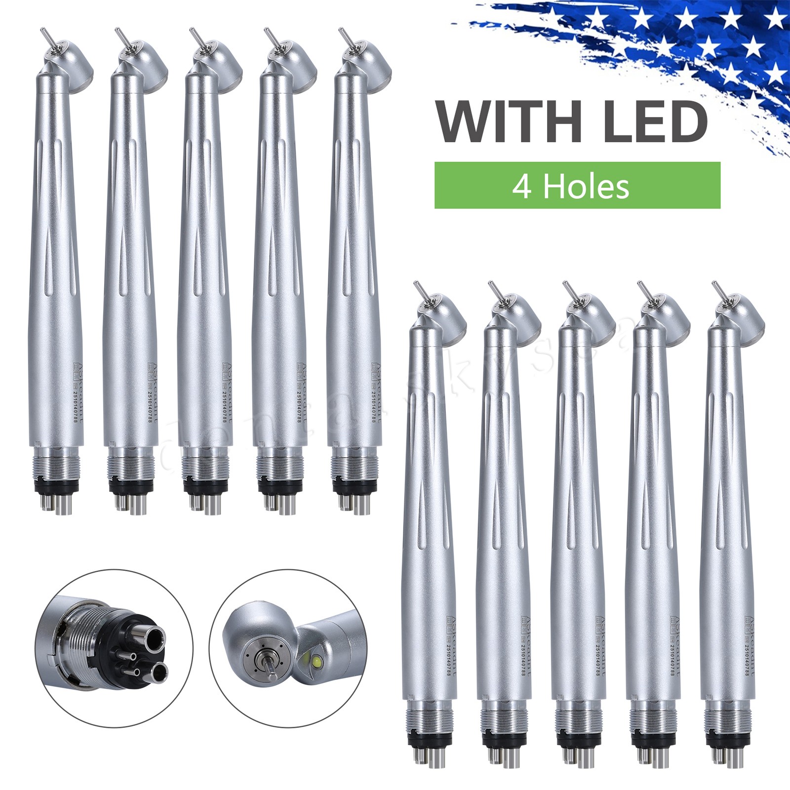 Surgical 45° LED Speed Handpiece Dental Triple Water Jet 18W Fit NSK Ti-Max
