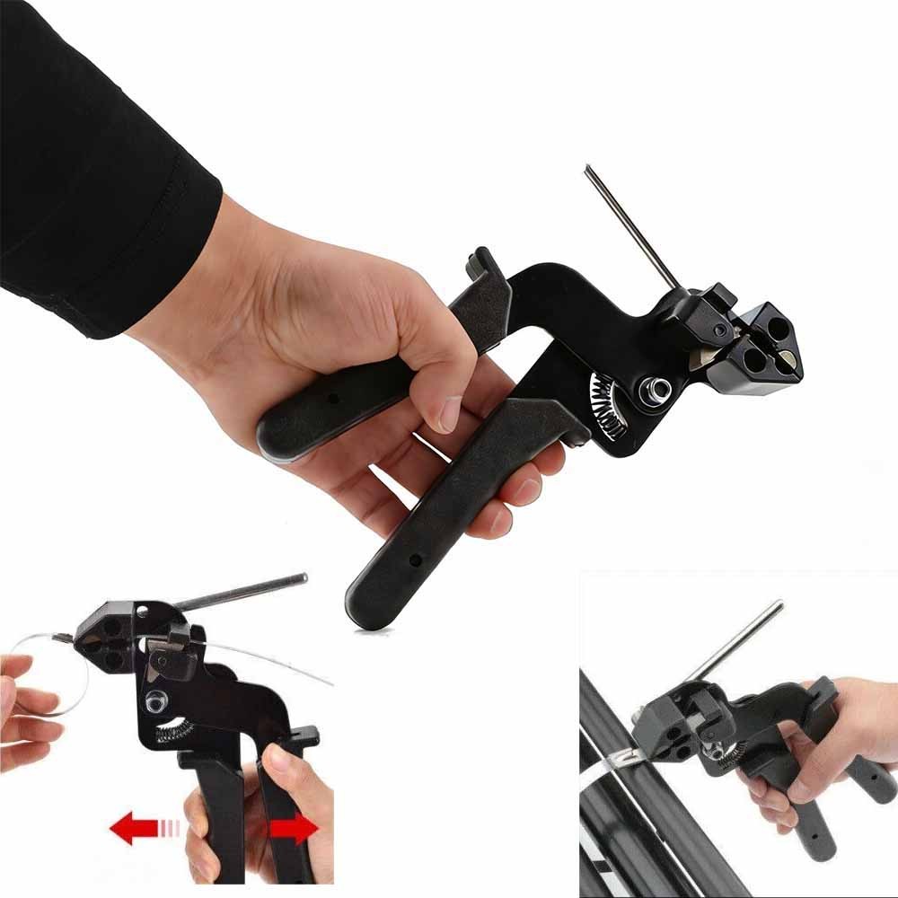 200pcs Metal Zip Ties with Stainless Steel Cable Tie Gun Special Tool For Silver