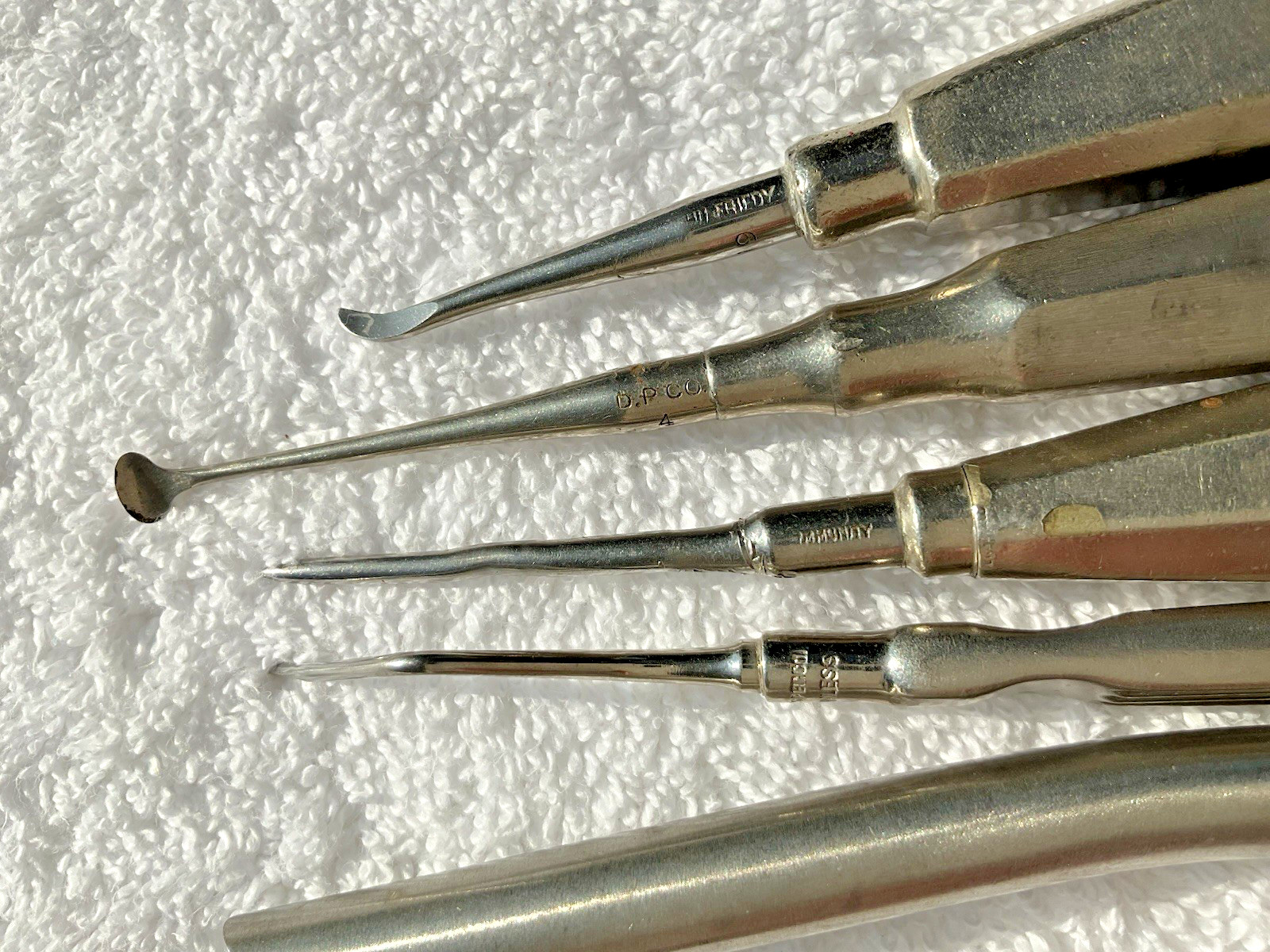 34 Lot of 34 Vintage Branded Dental Tools Picks Tweezers
