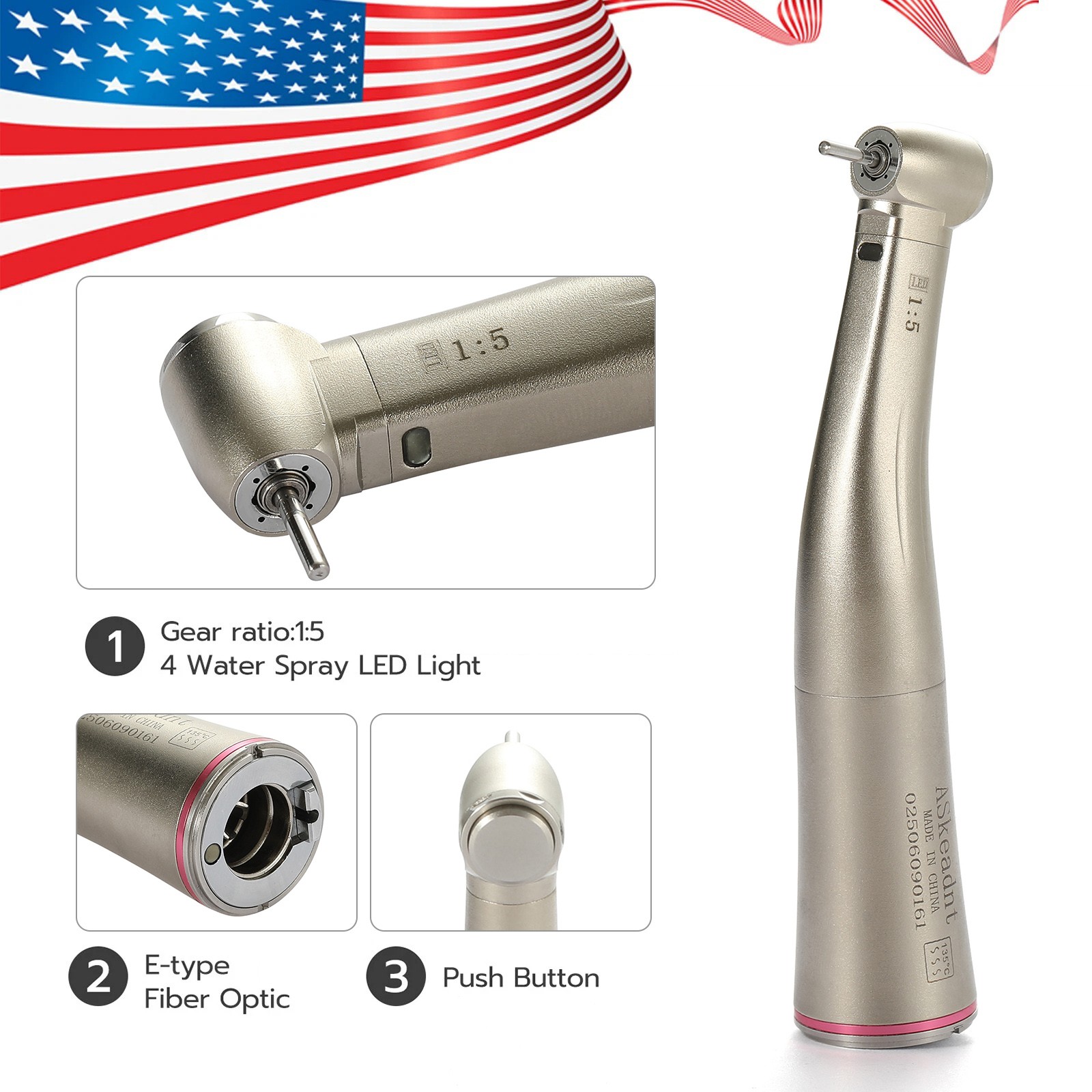 ASkeadnt NSK Style Dental Electric 1:5 Handpieces Standard head