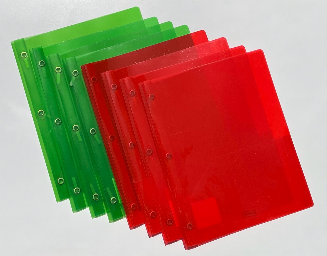 Staples 2-Pocket Translucent Poly Report Covers with Fastners