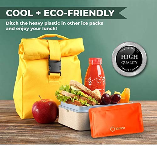 Kinsho Ice Pack For Kids Lunch Bag And Bento Boxes 4 Pack Set Reusable And