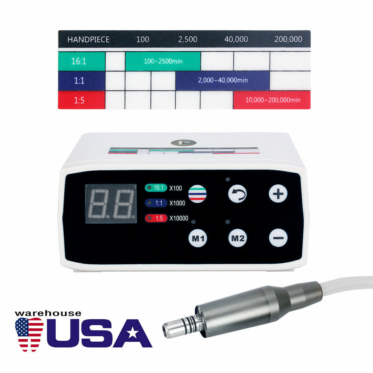 NSK Style Dental Brushless LED Electric Micro Motor 1:1/1:5 Handpiece E-type USA