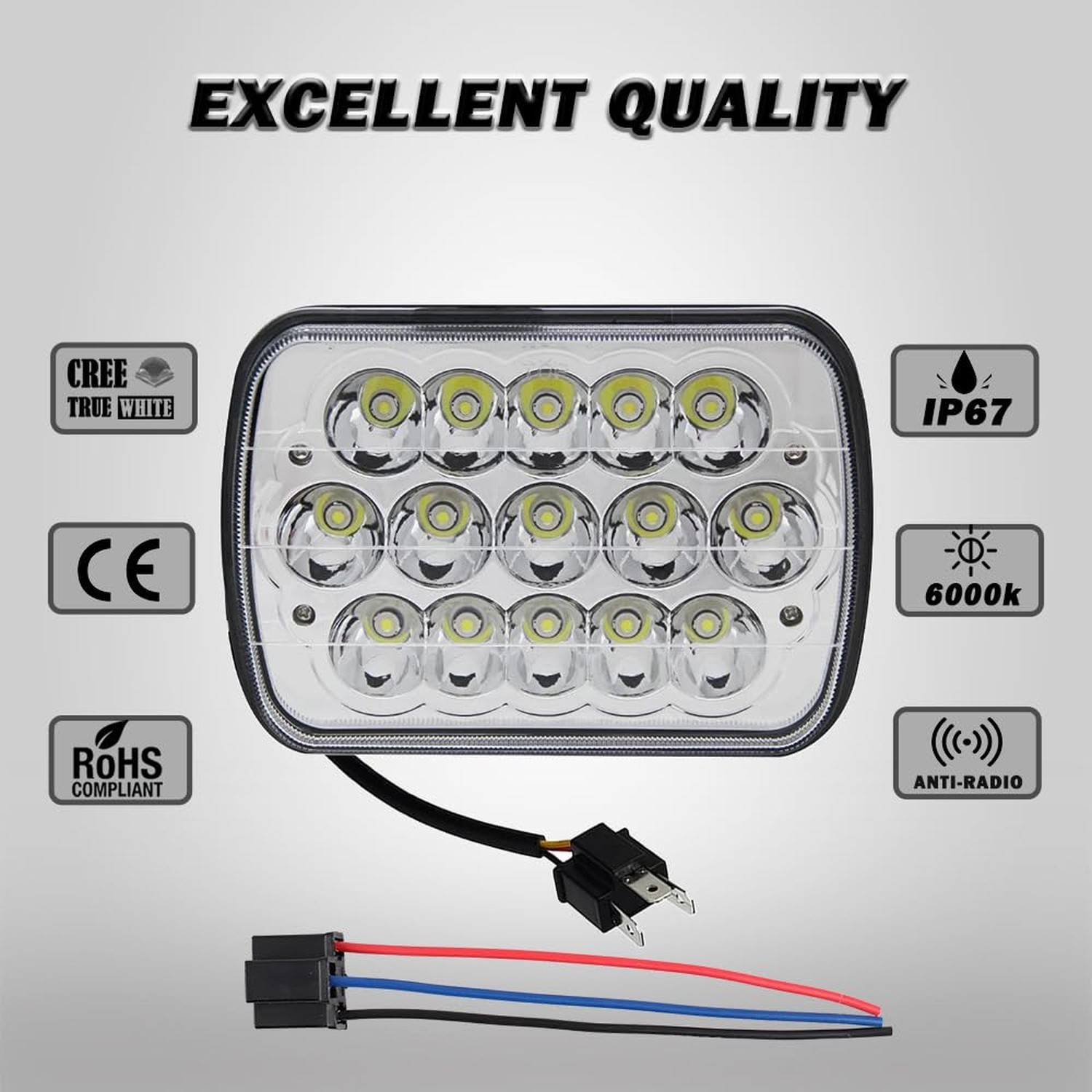 2PCS 5×7 Led Headlights Compatible With International 5900i 7300 7400 9200 94…