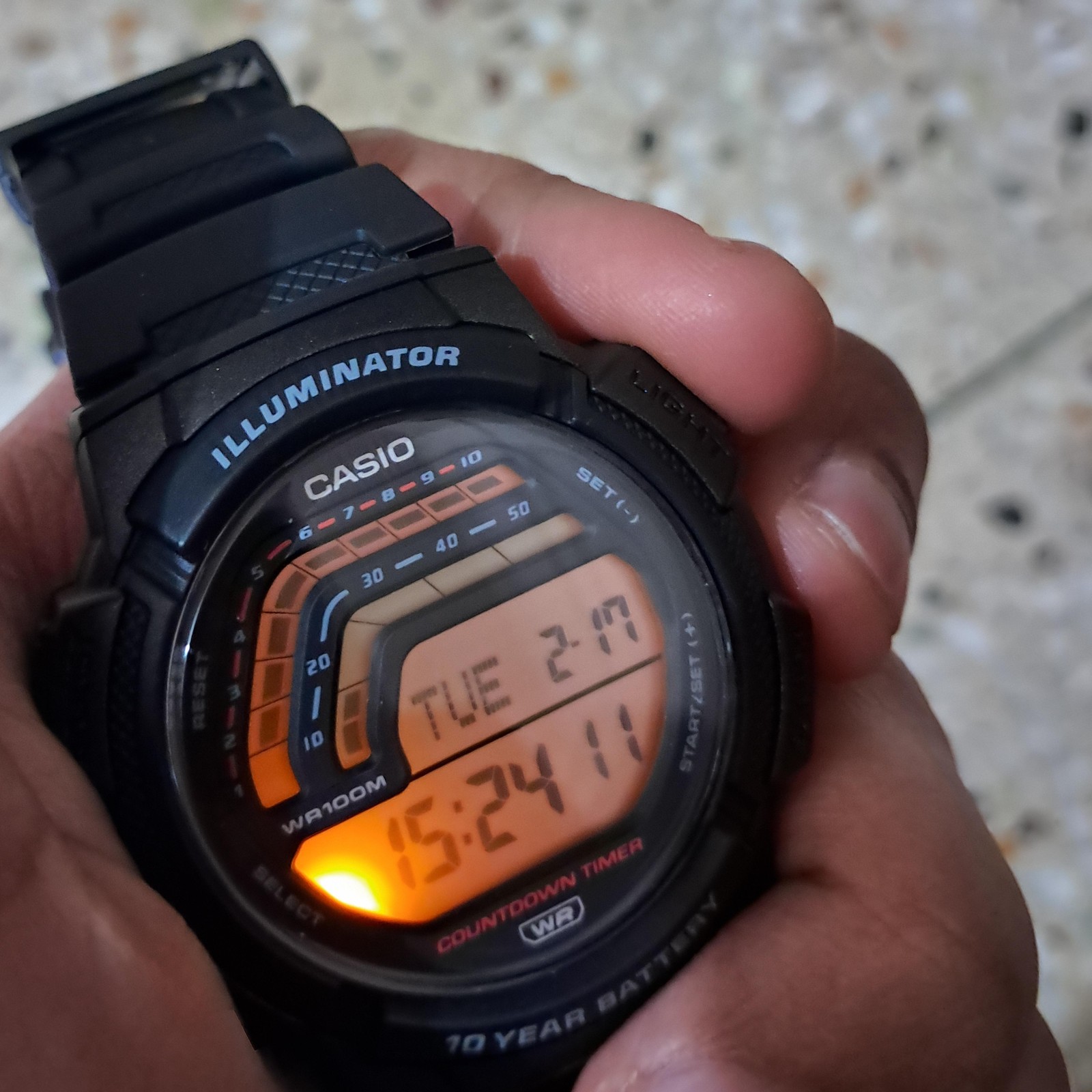 Casio WS-1800-1AV Digital Sport 100M WR Alarm LED Backlight Stopwatch Dual Time