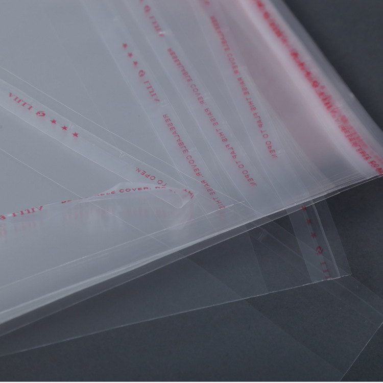 Unsealed Self Adhesive Peel Seal Bags Plastic OPP Clear Cellophane Pack