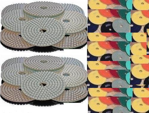 4″ Diamond Polishing Pad 54 PCS Grit 50 100 200 400 1500 Granite Concrete Glass