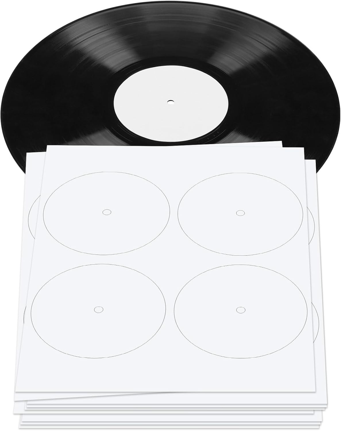 20 Sheets Vinyl Record Center Label with Hole for 12 Inch Long Playing Record 4