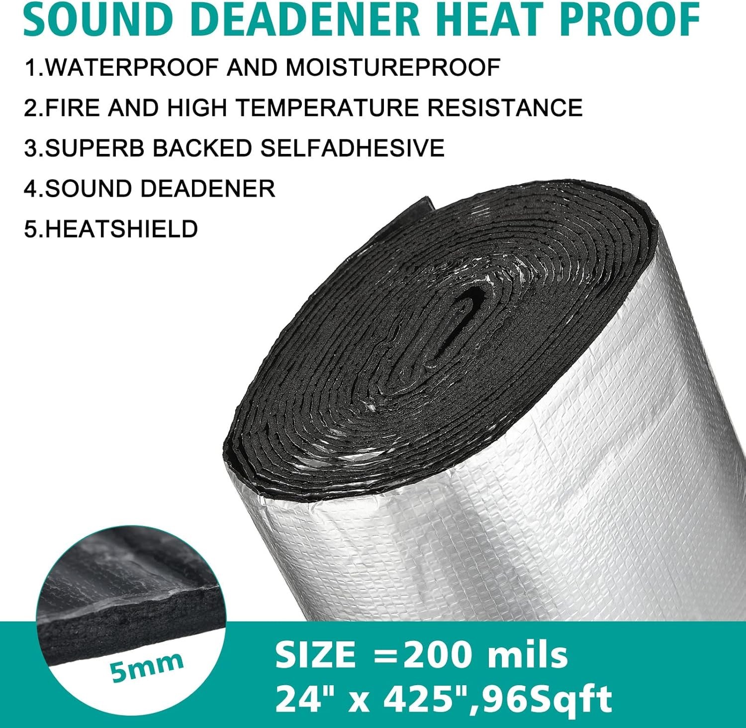 Frienda 200 Mils 70 Sqft Car Heat Sound Insulation as shown in the pictures