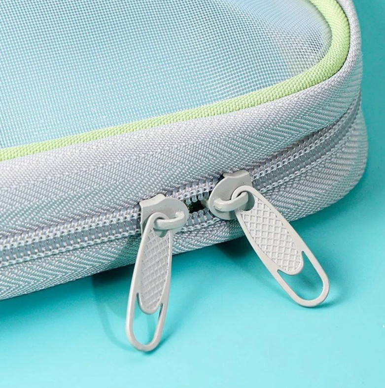 4pcs A4 Mesh Zipper Storage Bags Double Layer Large Capacity Organizer – NEW