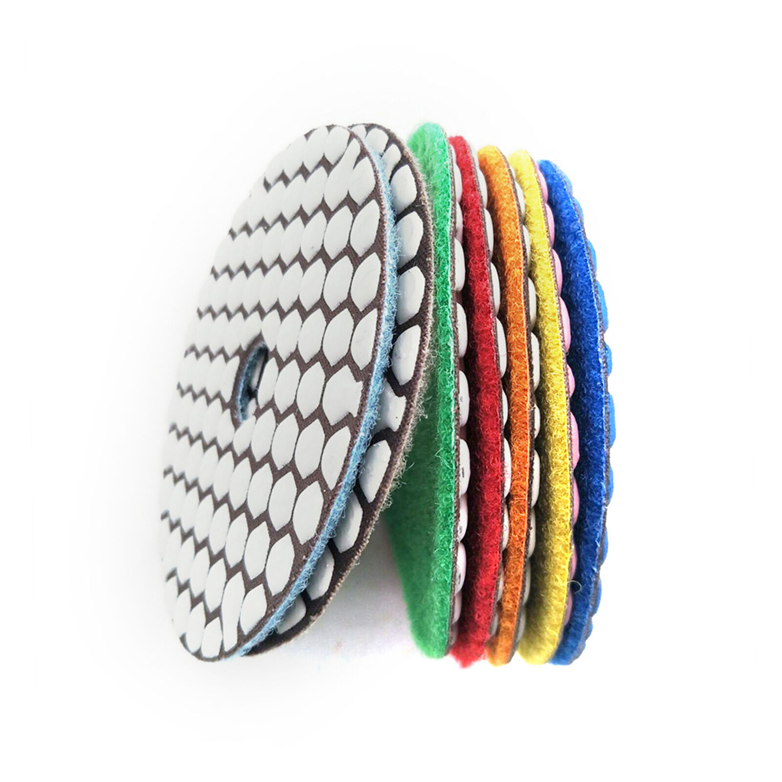 4″ Diamond DRY (73 Piece) Polishing Pad Grit 50 100 200 400 granite marble glass