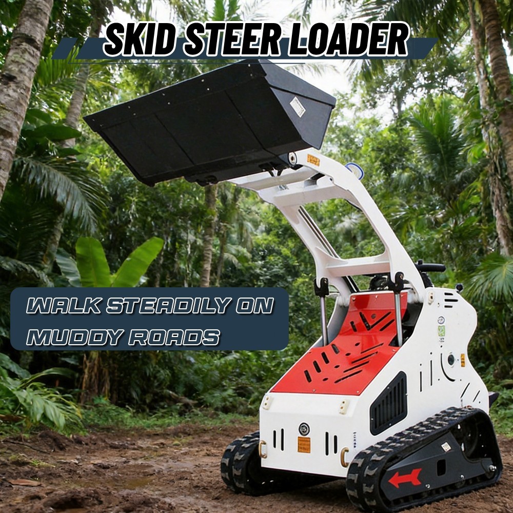 13.5HP Mini Track Skid Steer Loader, 2-Cylinder Gas Engine, USA Free Shipping