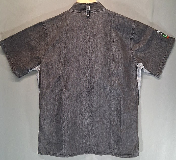 Chef Coat Reprime RP906 Unisex L Hidden Zip Short Sleeve Double Pen Pockets NEW