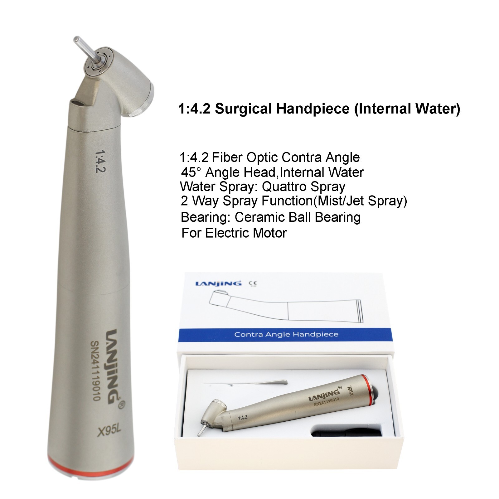 Electric Handpiece Dental 1:5 1:1 1:4.2 Contra Angle Increasing Surgical LED NSK