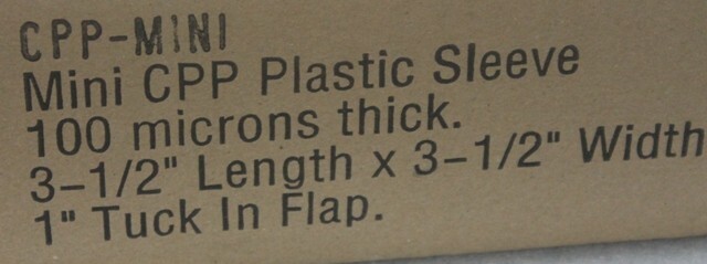 1000 pieces 3-1/2 x 3-1/2″ Mini Clear CPP Plastic Sleeve with Flap 100 Micron