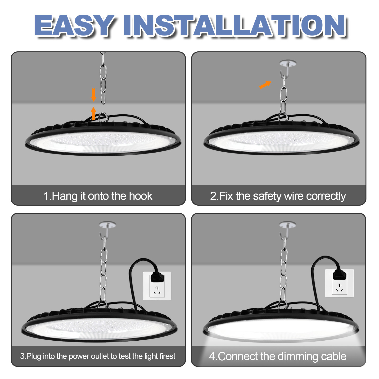 10 Pack 300W UFO LED High Bay Light Shop Industrial Commercial Factory Warehouse