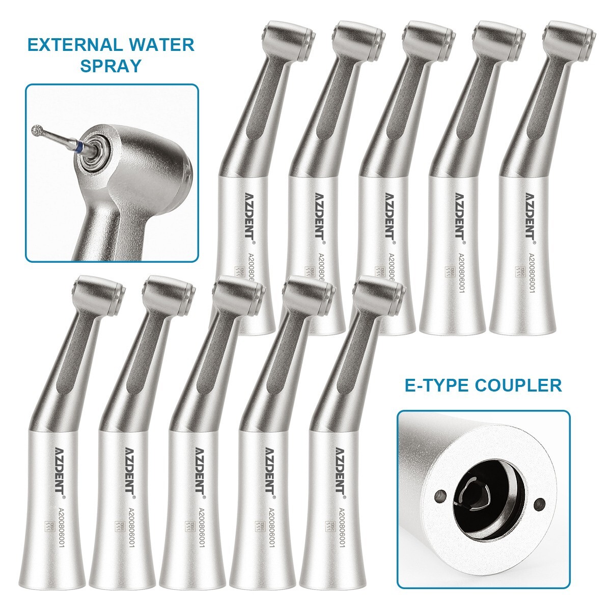 Dental 1:1 Push Button Slow Low Speed Contra Angle Handpiece fit FG 1.6mm Burs