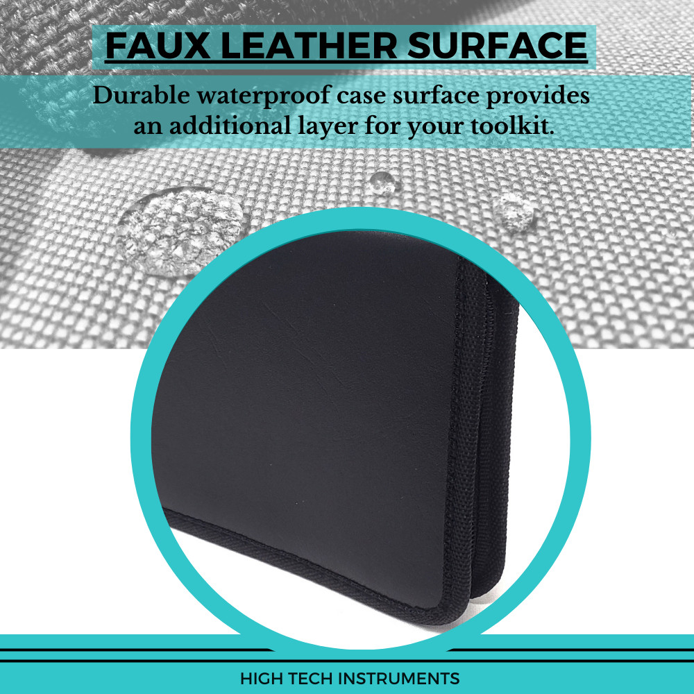 Faux Leather Elastic Loops Case Medical Tools Bag 9″ x 8″ Holds 10 Items