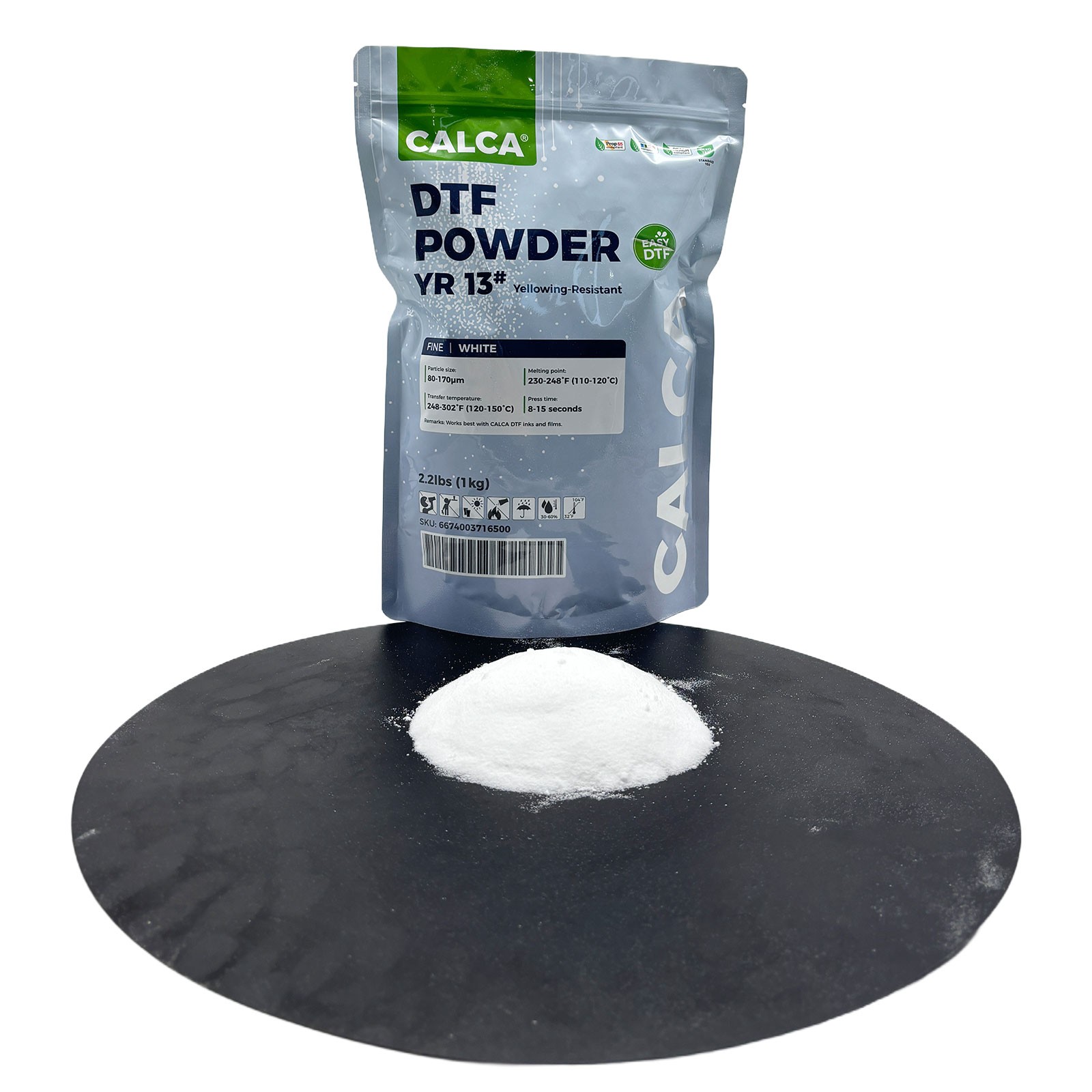 CALCA 2.2lbs DTF Powder Fabric Yellowing-Resistant Hot Melt Powder Fine