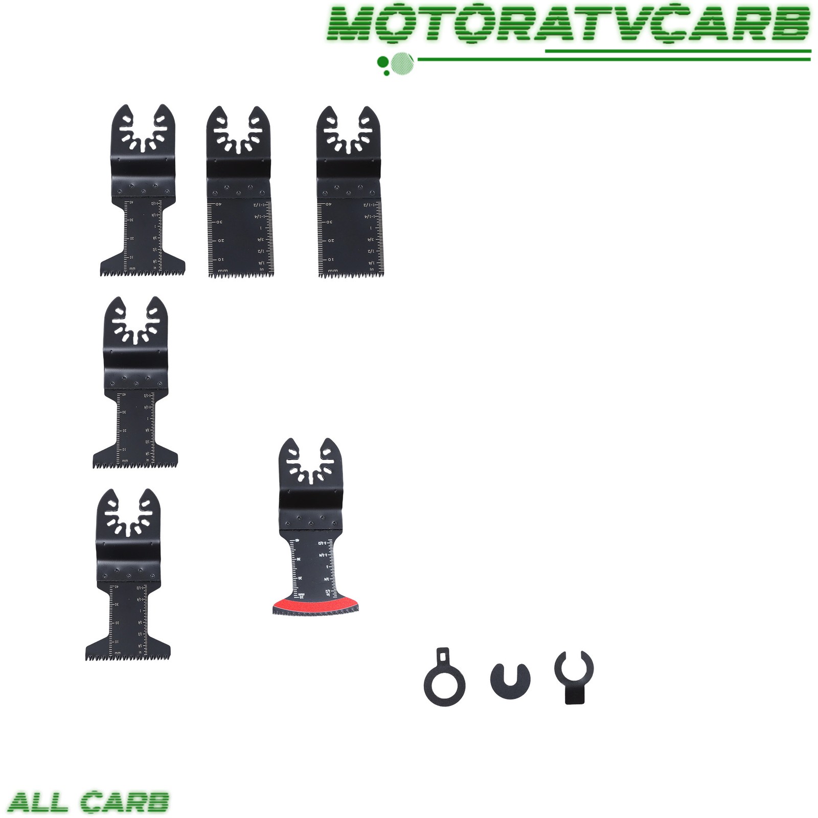ALL-CARB Upgarded 25Pcs Multi Tool Blades Set Includes 5 Types Saw Blades Black