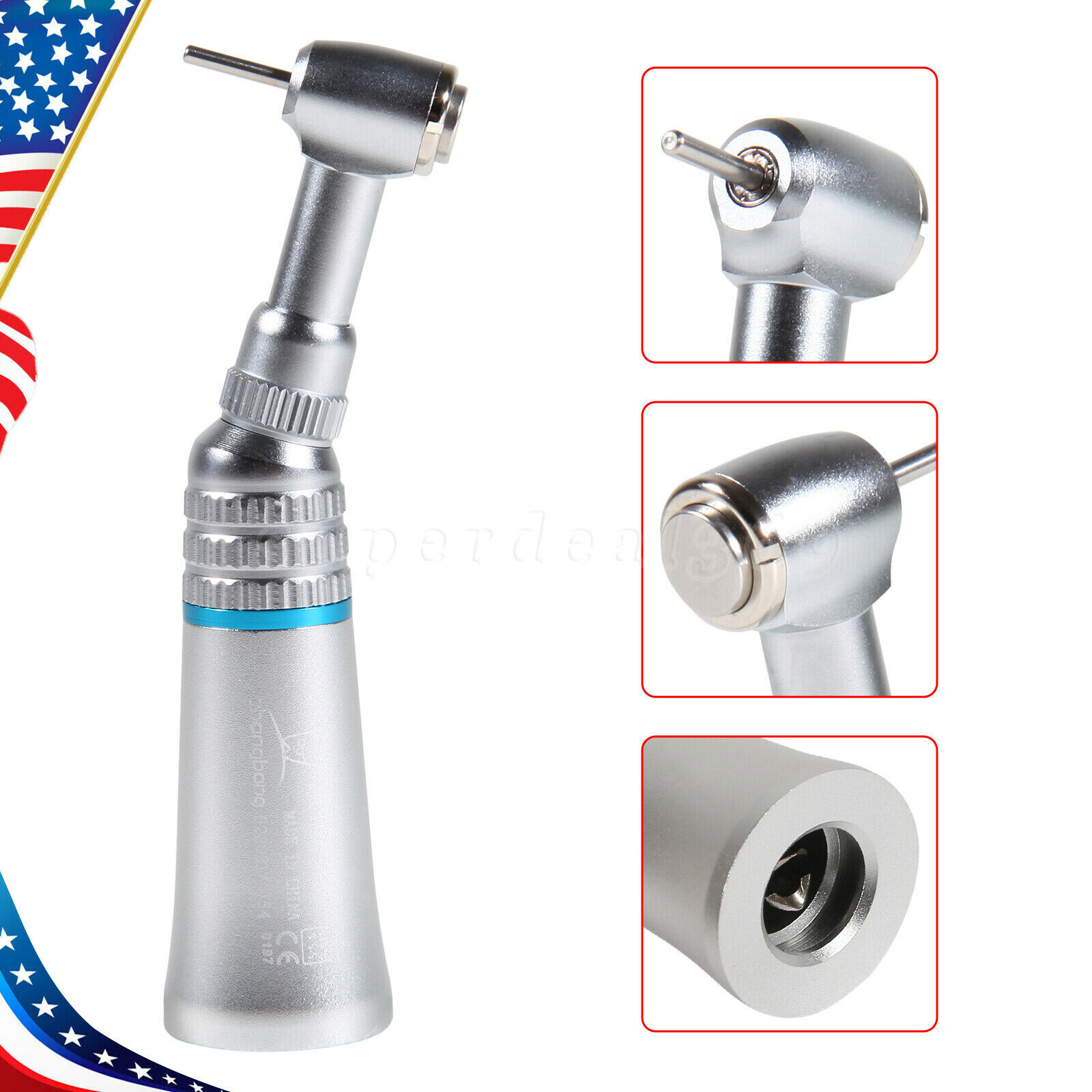 NSK Style Dental Low Speed Handpiece Push Button Contra Angle Fit FG1.6MM Burs