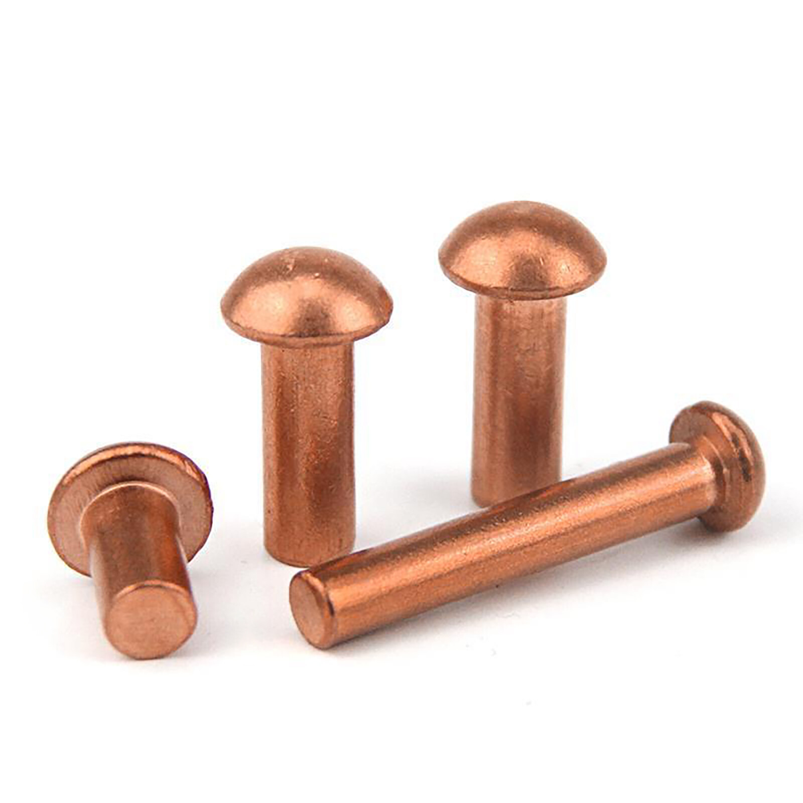 Solid Copper Dome Head / Round Head Rivets DIN 660 – 1/16″ 1/8″ 3/16″ 1/4″ 1/3″