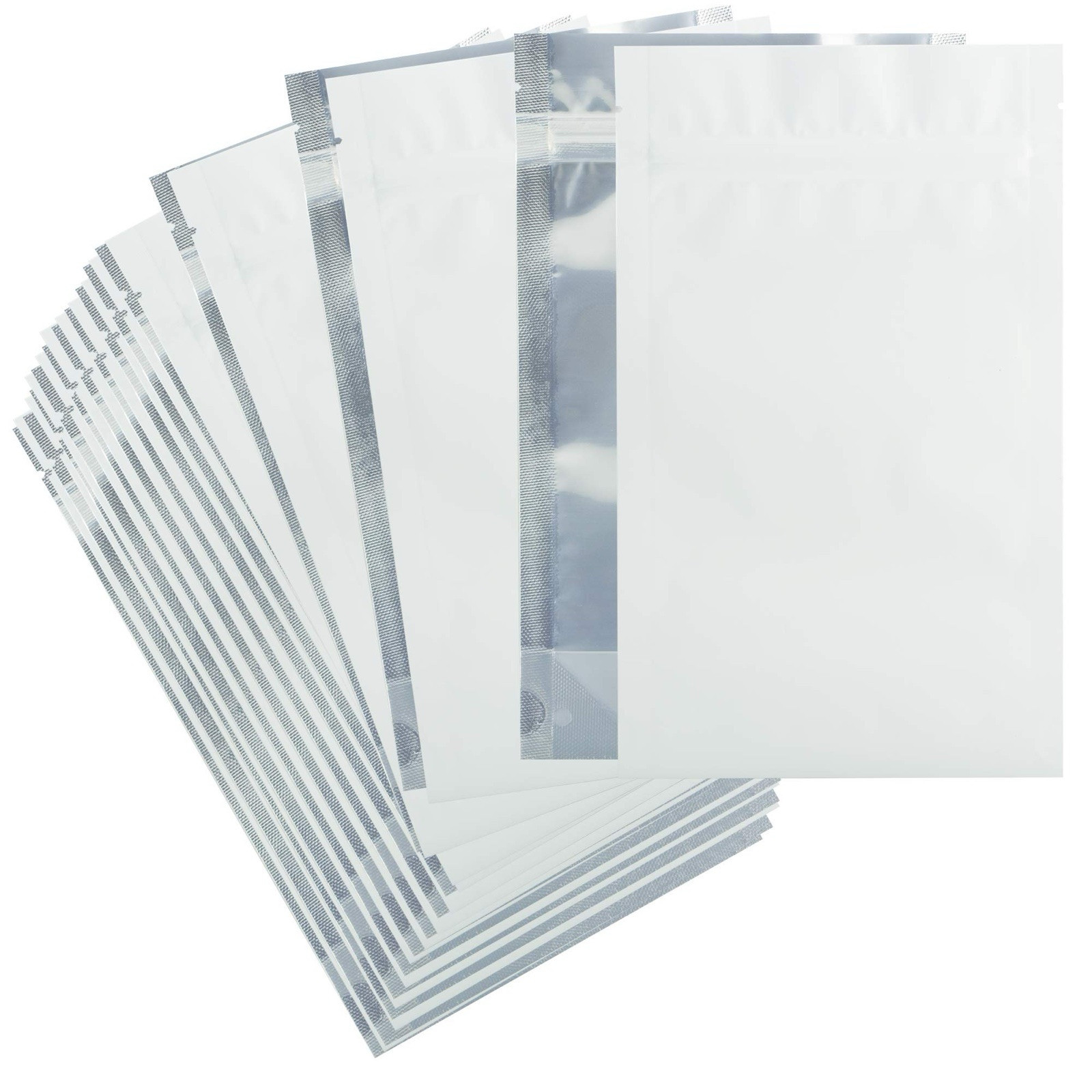 1/8 Ounce Matte White & Clear Mylar Bags 1,000