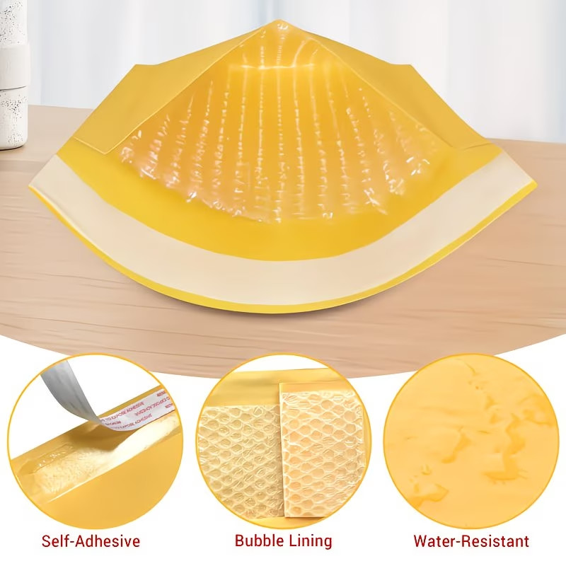 1Pc 4×8″ Self Seal Kraft Bubble Mailers Padded Envelopes Yellow Shipping Bags
