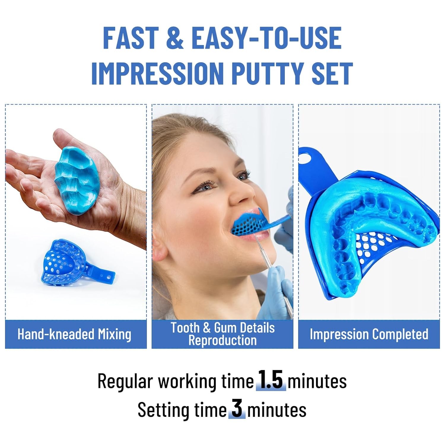 Dental Impression Material Dental Putty Fast VPS PVS (6*Base & 6*Catalyst) New