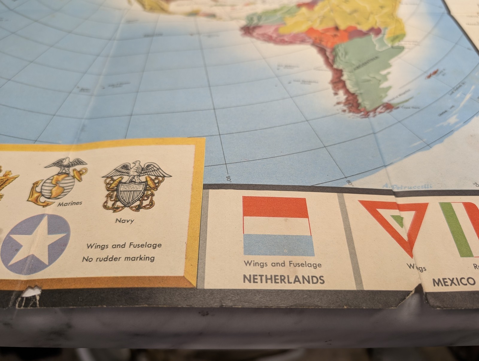 ORIGINAL ALCOA ALUMINUM COMPANY GLOBAL MAP FOR GLOBAL WAR AND GLOBAL PEACE