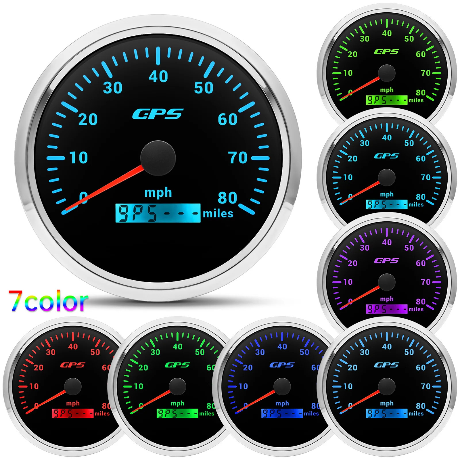 LED Universal 110MM GPS Speedometer 60/80/120/200KMH 80MPH Speed Gauge Meter