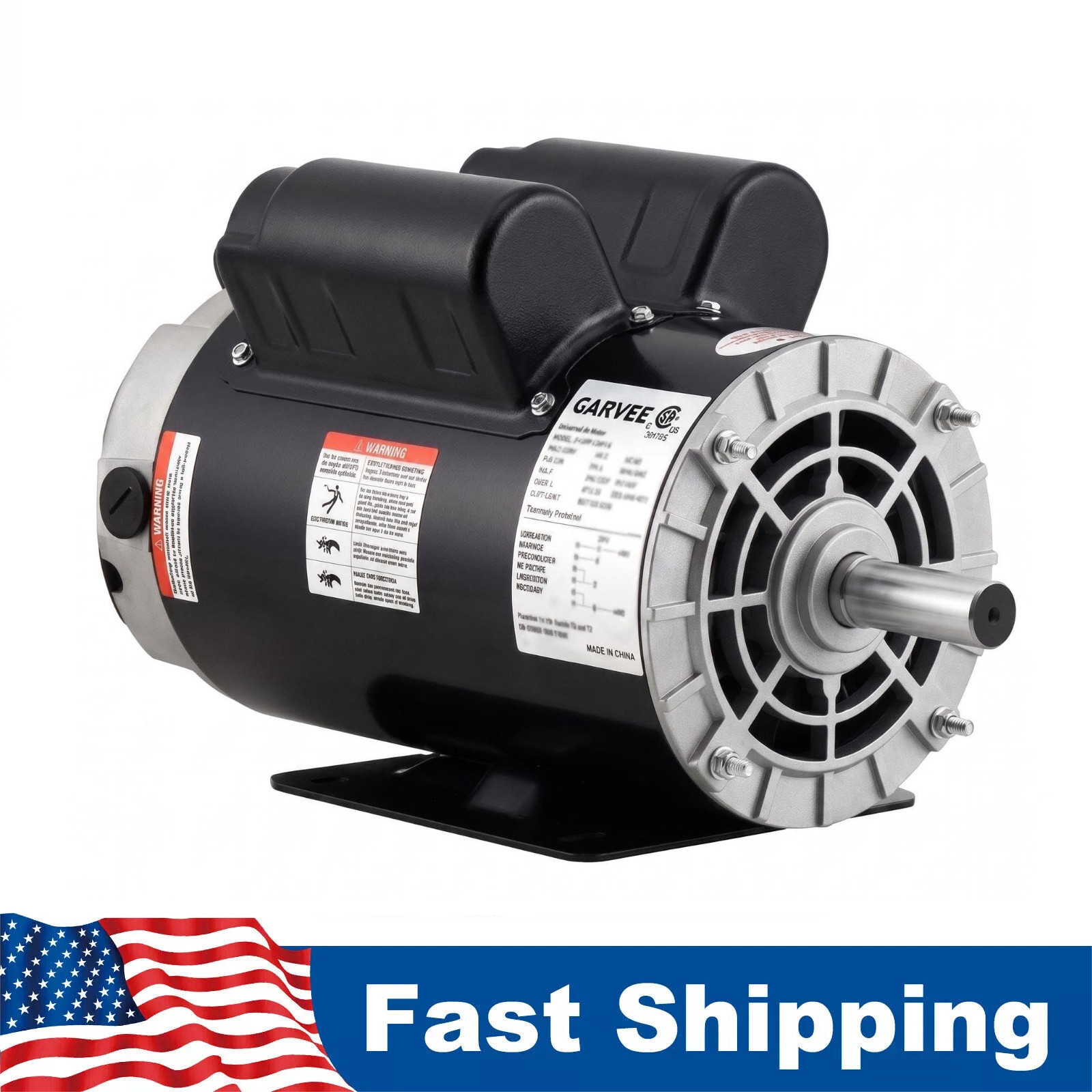 Air Compressor Electric Motor 2HP 56 Frame Single Phase 230V Volt 3450 RPM 60 Hz