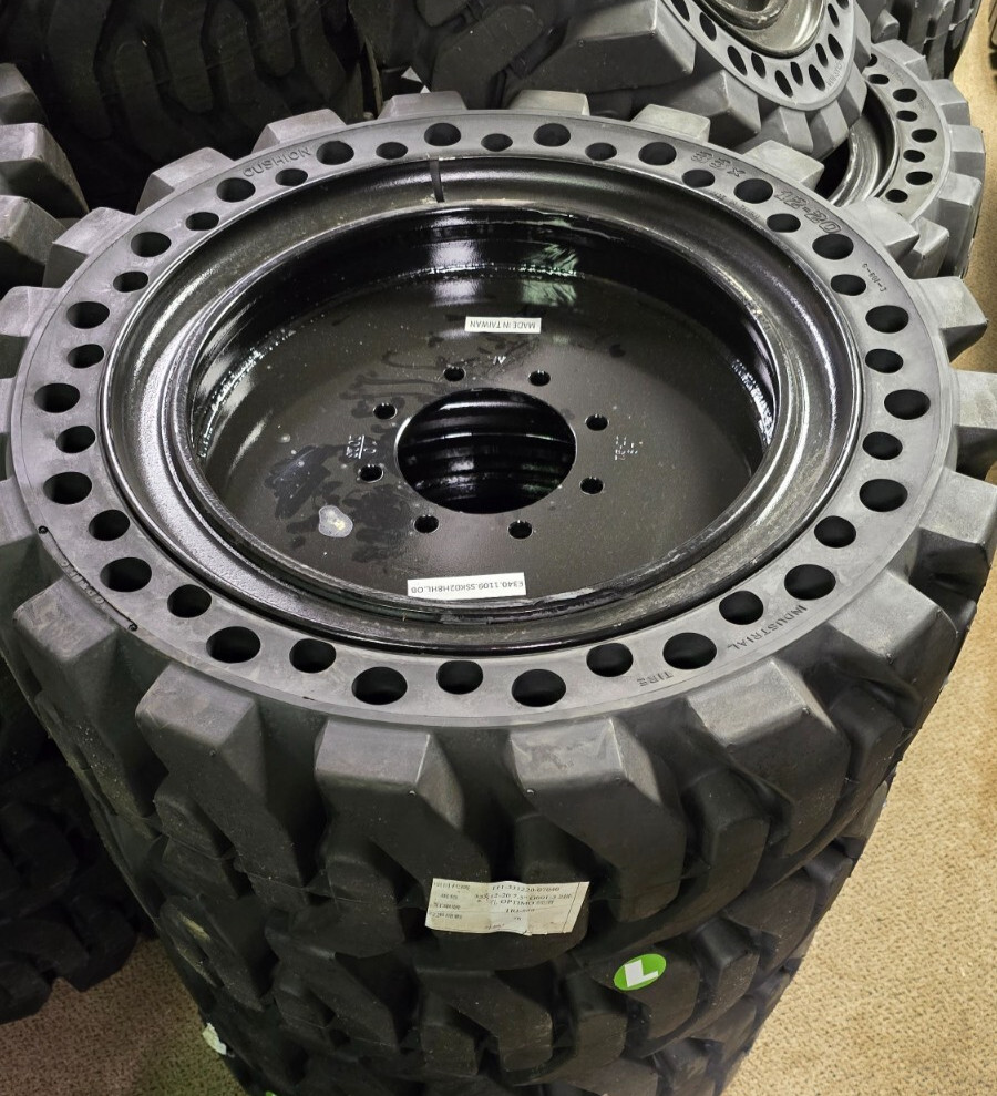 33×12-20 (12×16.5) Solid Skid Steer Tires (Set of 4 – 2 Left Mount & 2 Right)