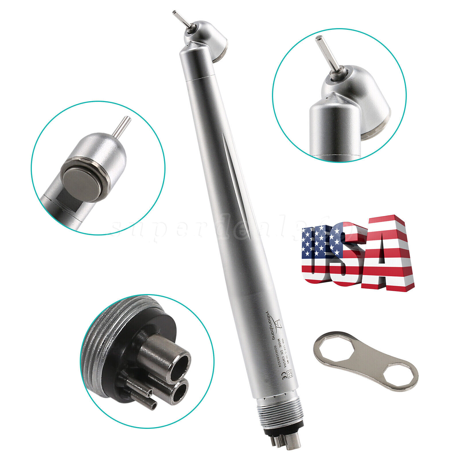 Dental 45 Degree Surgical High Speed Handpiece 4-holes 45° Angle Dental Hanpiece