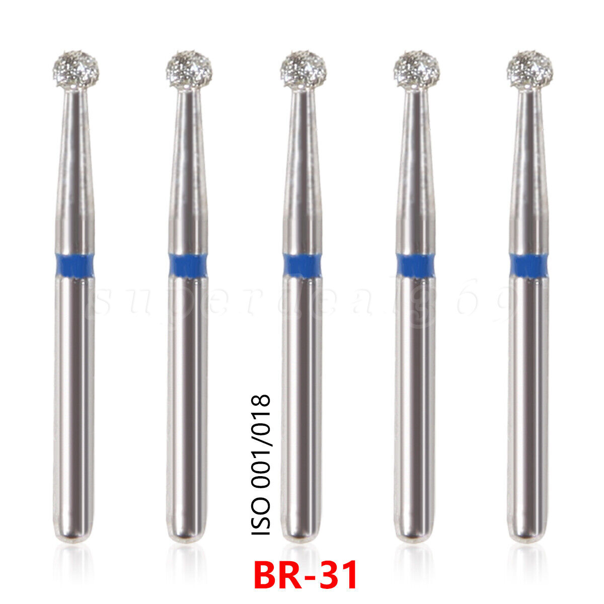 100pcs SANDENT Dent Diamond Burs For High Speed Handpiece Friction Grip 1.60mm