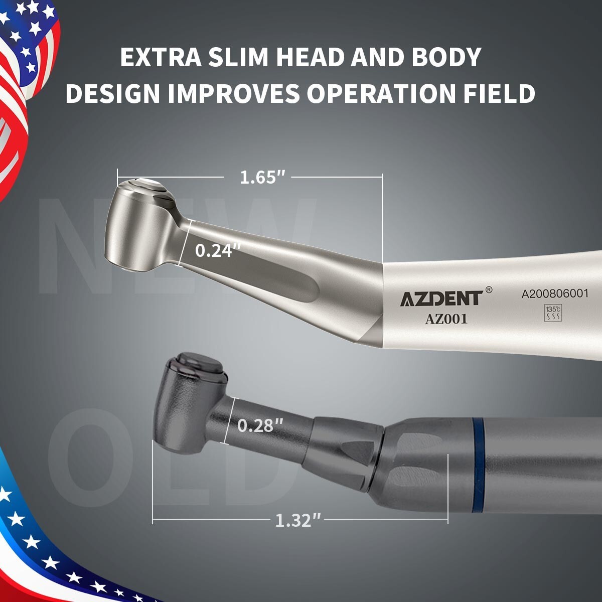 AZDENT /Joydental Dental Low Slow Speed Handpiece Contra Angle Push Button