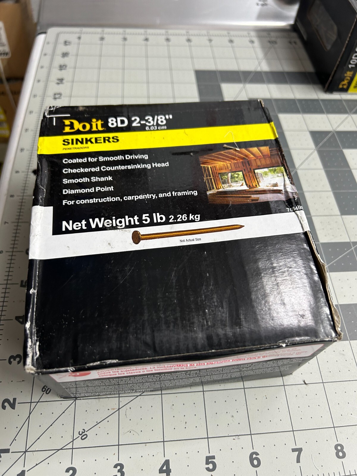 5 LB Pounds DO IT BEST 8D 2-3/8” Coated Sinker Smooth Shank Diamond Point Nails