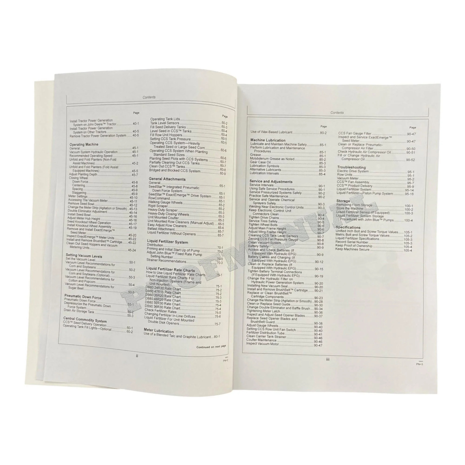 JOHN DEERE DB44 DB60 DB80 DB90 DB88 PLANTER OPERATORS MANUAL