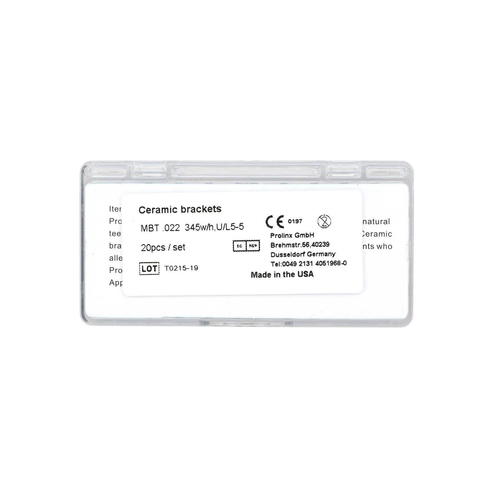 Dental Orthodontic Ceramic Brackets Ortodoncia Braces Cerámica Roth MBT 0.022