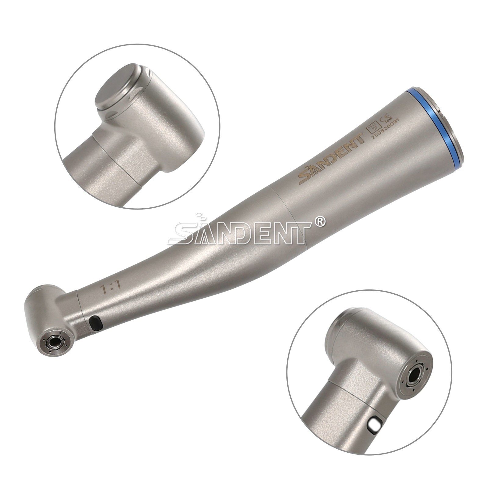 Dental 1:1 Fiber Optic LED Contra Angle Handpiece 4 Spray Push Button fit NSK po