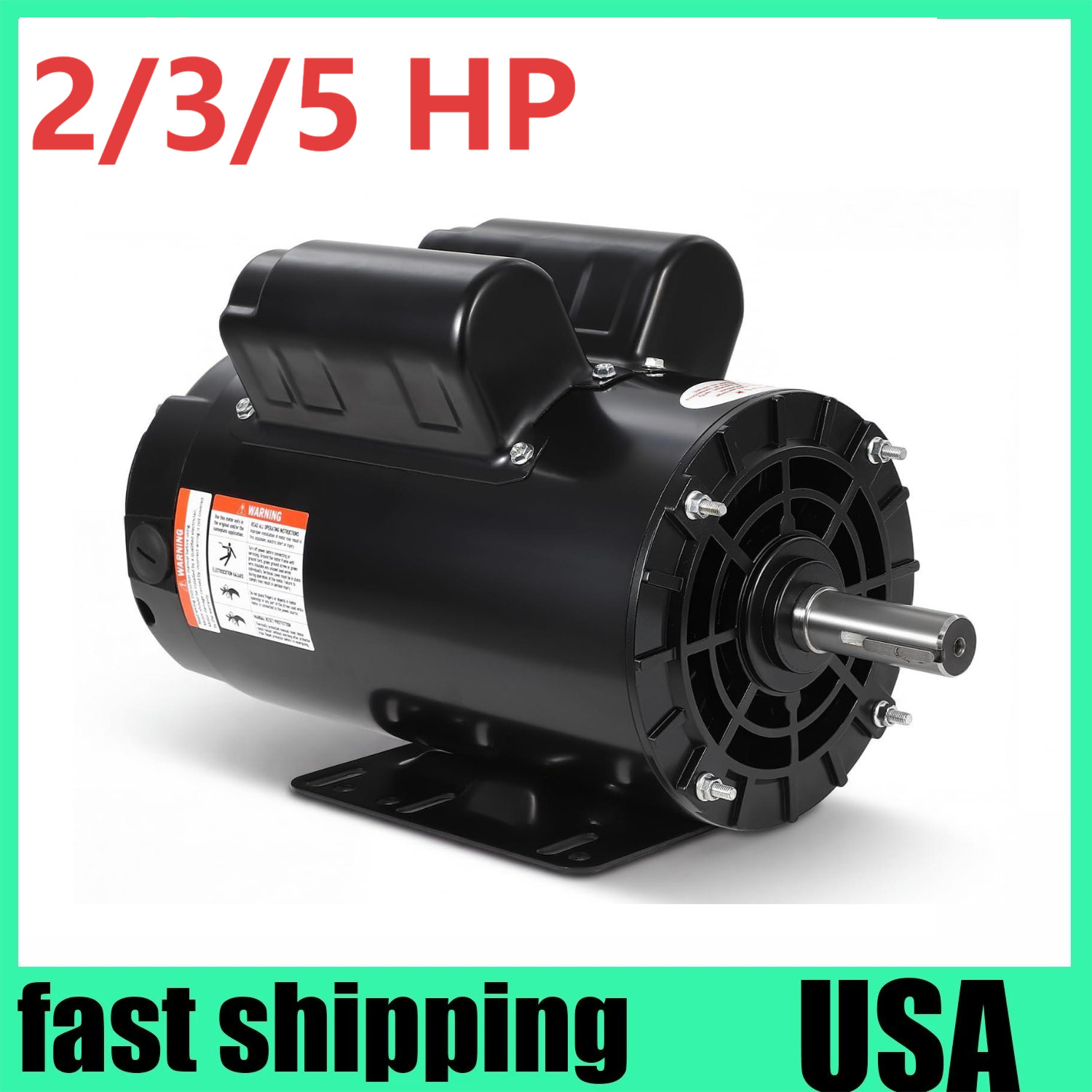 2/3/5HP 3450RPM Air Compressor Electric Motor 56HZ Frame 5/8″/7/8″Keyed Shaft